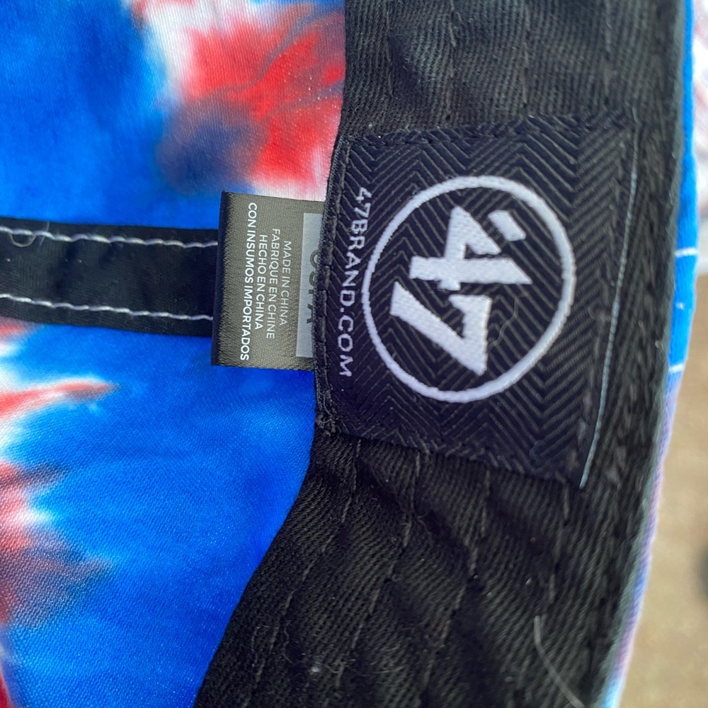 '47 Brand NEW YORK YANKEES MLB Strapback Baseball Hat Cap Clean Up Blue TIE DYE - Picture 6 of 7